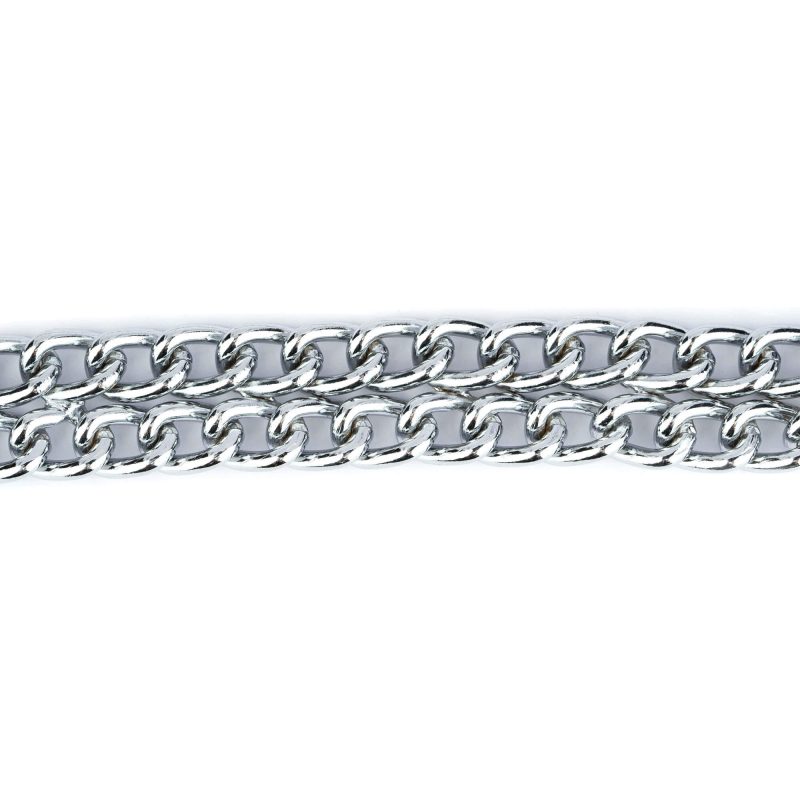 choker collar for dogs silver double chain 4