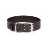 double prong collar for large dogs black leather 1