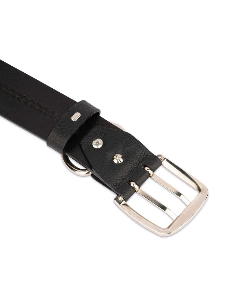 double prong collar for large dogs black leather 3