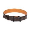 genuine leather dog collar brown with black buckle 1