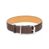 luxury dog collar brown orange leather 1