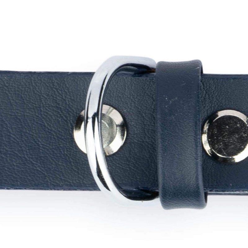 navy blue dog collar genuine leather 3