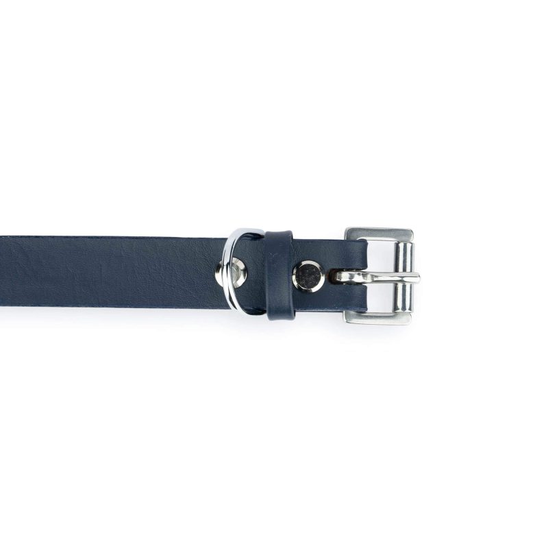 navy blue dog collar genuine leather 4