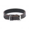 small dog collar brown leather with silver buckle 1