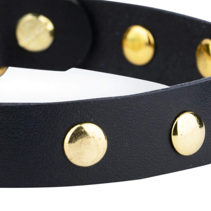 studded dog collar martingale gold chain and rivets 3