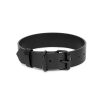 thick dog collar black embossed leather 1