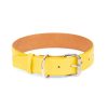 wide yellow dog collar real leather 1