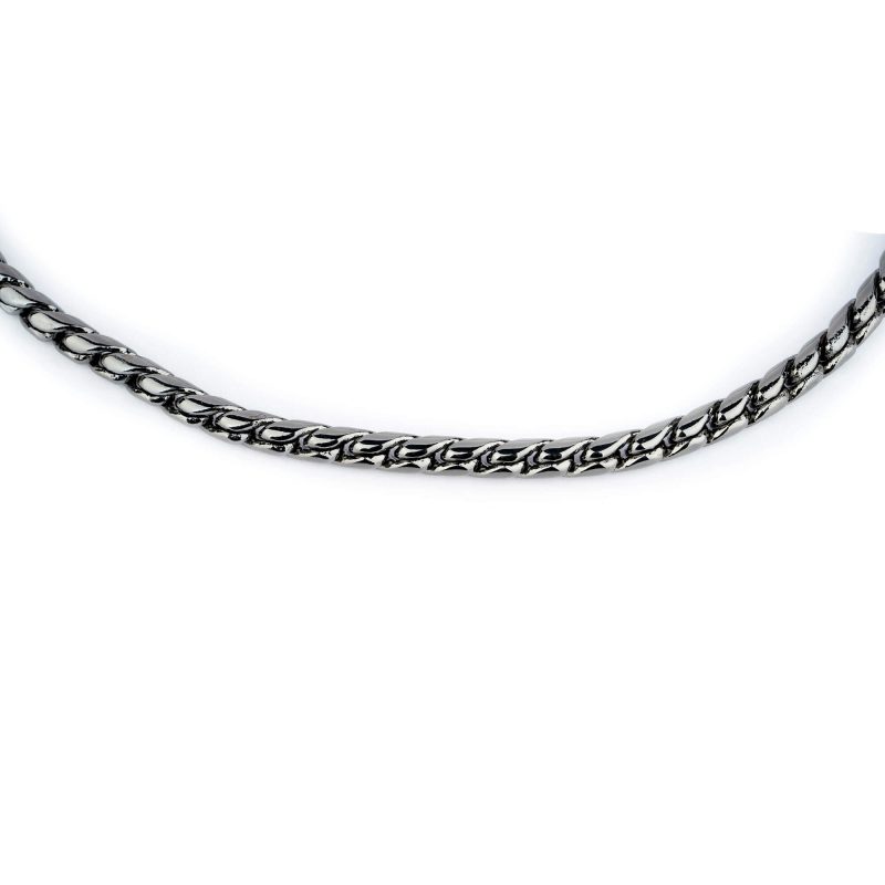 Martingale Snake Chain Dog Show Collar 5 mm Black Nickel 4
