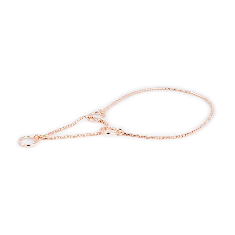 dog show collar rose gold snake chain martingale 3 mm 2