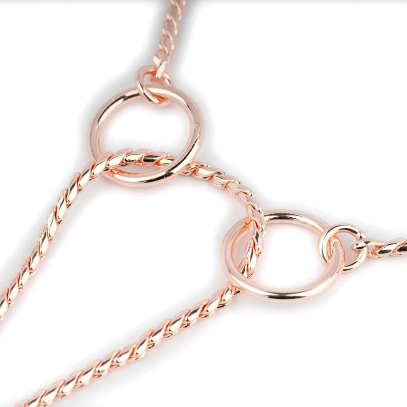 dog show collar rose gold snake chain martingale 3 mm 5