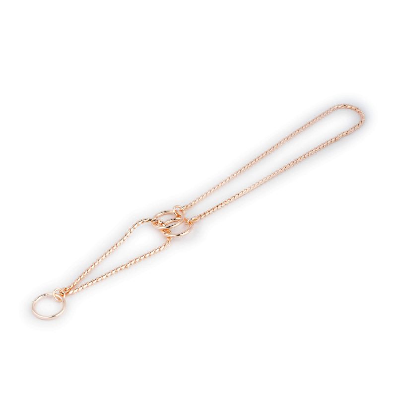 dog show collar rose gold snake chain martingale 3 mm 9